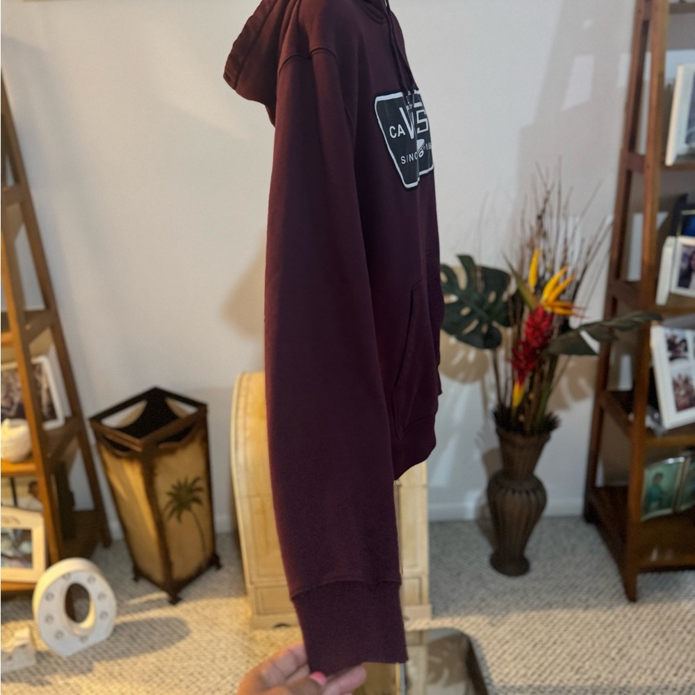 VANS OFF THE WALL HOODIE SWEATSHIRT MEN'S MEDIUM MAROON SKATEBOARD LONG SLEEVE - Picture 4 of 7